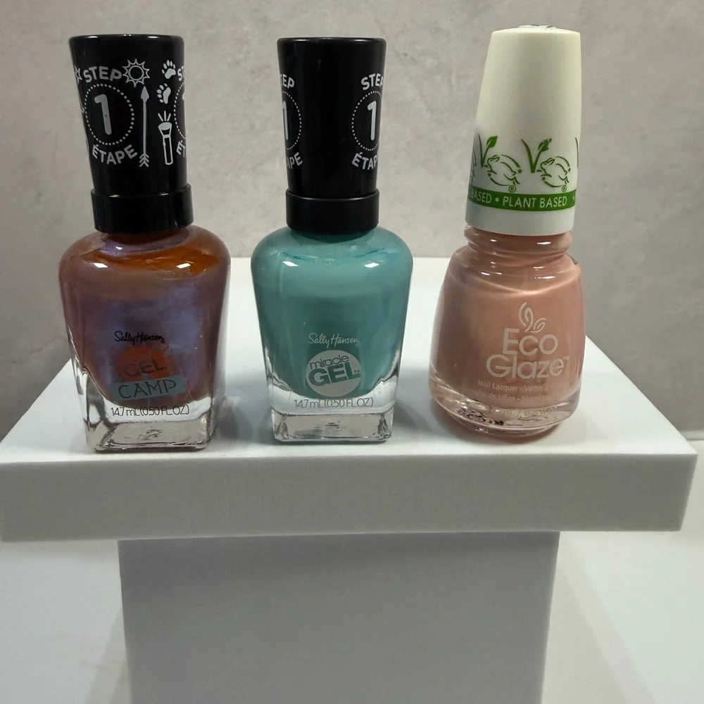 💙3/$20 Sally Hansen & Eco Glaze Nail Polish Trio - Copper Shimmer, Teal, Nude